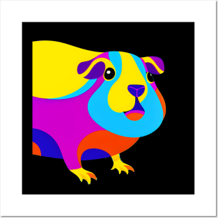 cute colorful guinea pig Posters and Art